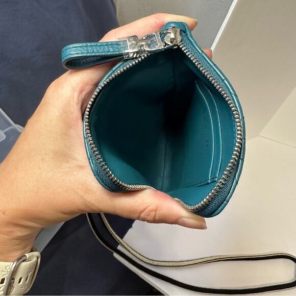 Dior Cannage Caro Multifunction Pouch w/ Wallet Teal Cell phone Pouch Wallet - Picture 8 of 10